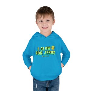 Toddler Hoodie — "I Glow For Jesus" Neon Faith Pullover