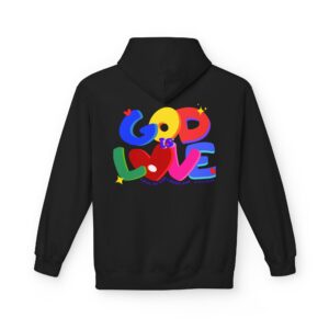 God Is Love Hoodie — Colorful Faith Graphic Pullover