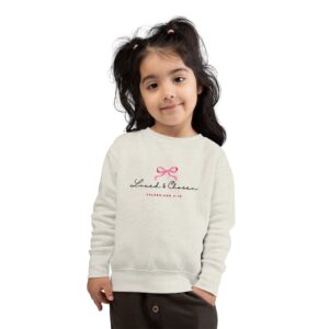 Loved & Chosen Toddler Sweatshirt — Pink Bow Christian Scripture (Colossians 3:12)