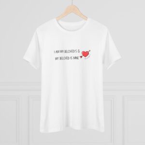 Women's Tee — "I Am My Beloved's & My Beloved Is Mine" Romantic Heart Graphic