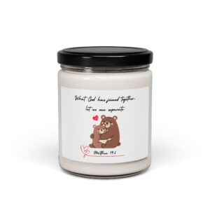 Matthew 19:6 Bear Hug Soy Candle — 9oz Scented Jar (What God Has Joined)