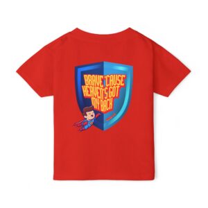 Toddler T-Shirt — "Be Brave" Shield Superhero Kids Tee ("Be Brave 'Cause Heaven's Got My Back")