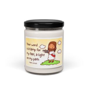 Inspirational Scripture Candle — "Your word is a lamp for my feet" 9oz Soy Candle