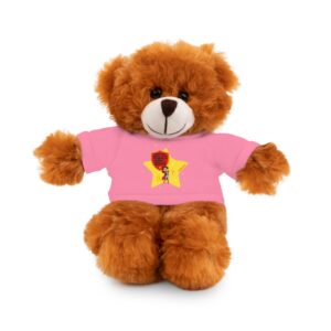 Pink Star Teddy Bear with Custom Tee — Cute Plush Gift for Kids