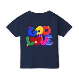 God Is Love Toddler T-Shirt — Colorful Faith Graphic