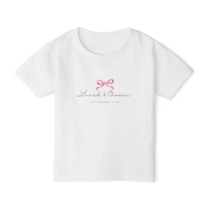 Toddler T-Shirt — Pink Bow "Loved & Cherish" Cute Infant Tee