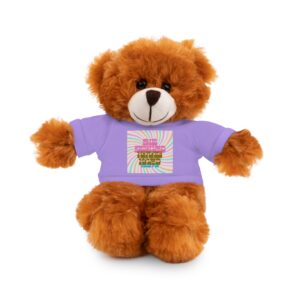 Plush Bear with Tee — Colorful 'She will not be moved" Design