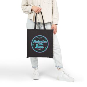Reflection of His Love Cotton Tote Bag – Inspirational Scripture Canvas Shopper