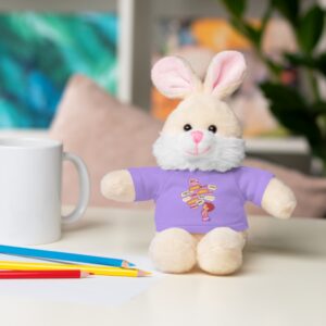 Brown Plush Teddy Bear with Graphic Tee — Cute Kids Stuffed Animal Gift
