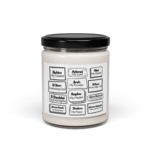 Soy Candle — 9oz Jar with Hebrew Names of God (Scented)