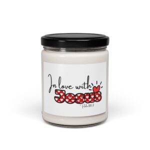 Soy Candle — "In Love with Jesus" 9oz Scented Jar (Bible 1:1)