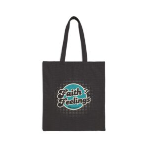 Faith > Feelings Canvas Tote Bag — Retro Script Faith Design