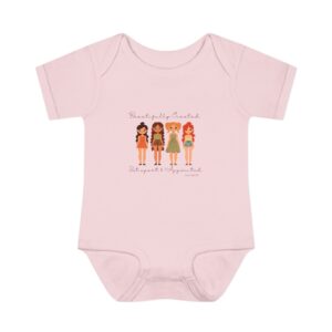 Cute Diverse Girls "Beautifully Created" Baby Bodysuit – Newborn Infant Onesie