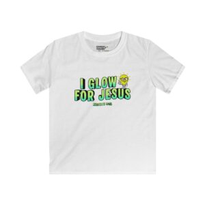 Kids Tee — "I Glow for Jesus" Neon Sun Christian Shirt