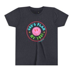 Youth Tee - "God's Plan My Yes" Smiley Graphic