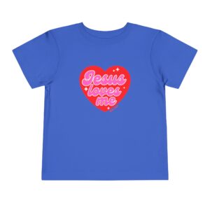Toddler Tee — "Jesus Loves Me" Heart Graphic Christian Kids Shirt