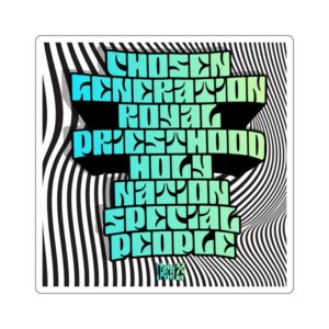 Square Sticker — "Chosen Generation" Retro Text Design