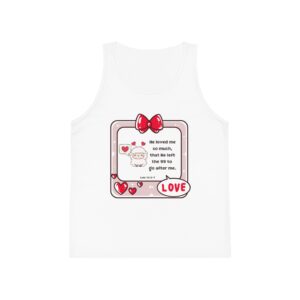 Kids Tank Top — Cute Sheep 'He Left the 99 for Me' Love Graphic (Valentine's Day)
