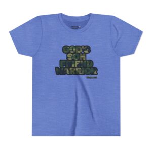 Youth Tee — "God's Son, Friend, Warrior" Camouflage Graphic