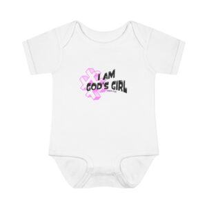 I Am God’s Girl Infant Bodysuit – Pink Faith Baby Onesie