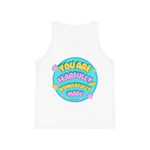 Kids Tank Top — "You Are Fearfully and Wonderfully Made" Positive Faith Graphic
