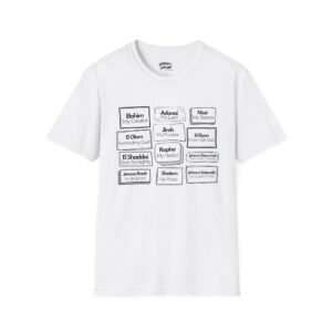 T-Shirt — Jewish Names of God/Attributes Design (Elohim, Adonai, El Shaddai)