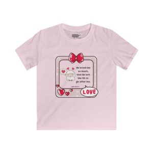 Kids Tee — Cute Love Lamb Graphic with Bible Verse (He Left the 99 For Me)