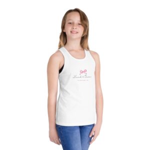 Kid Tank Top — Pink Bow 'Loved & Chosen' Cute Girls Jersey Tank